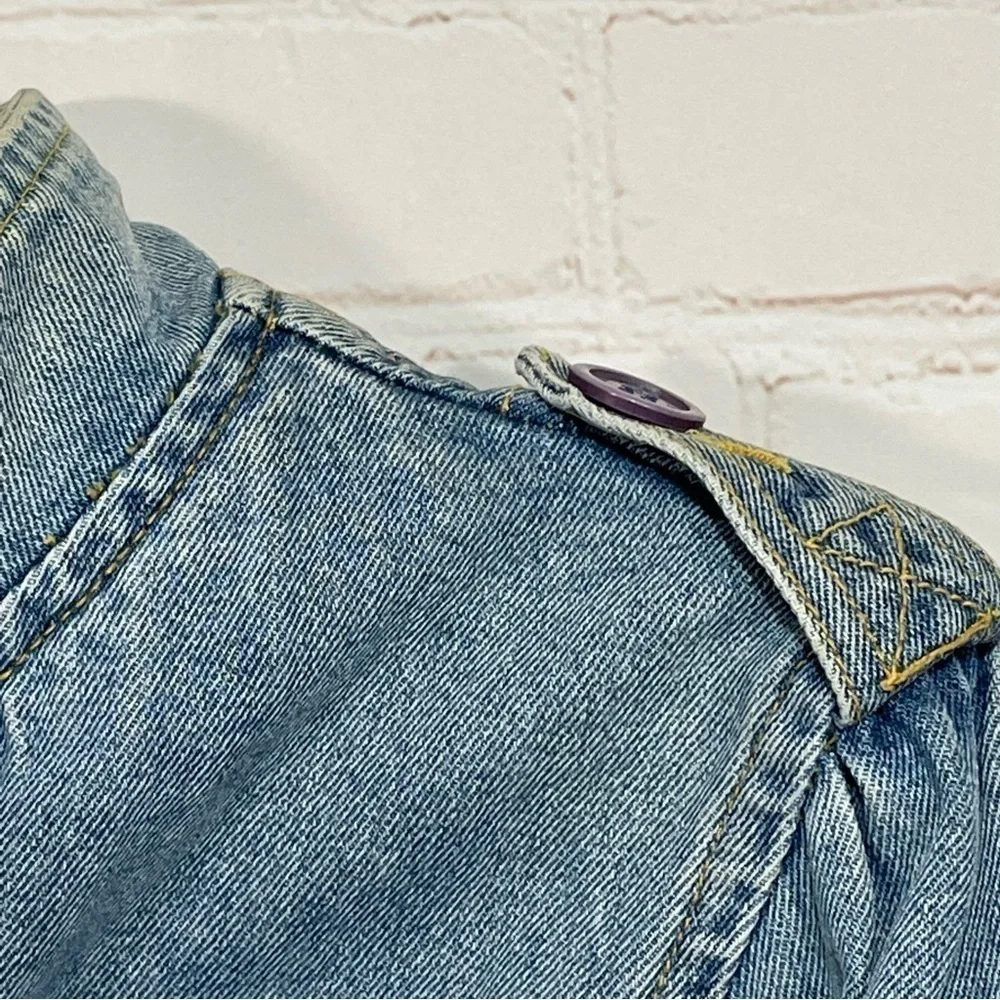 Vintage Steve Madden Jean Jacket Womens Size Large Faded Blue Buttons 90s - Picture 7 of 15